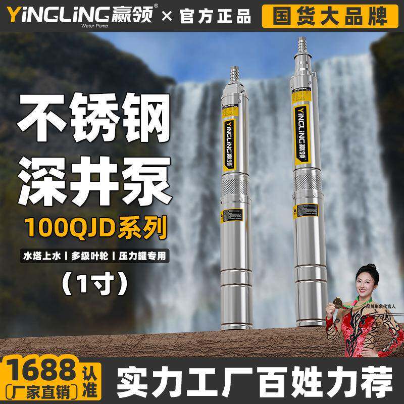 赢领不锈钢深井泵220V家用井水抽水大功率潜水泵农用高压灌溉380V