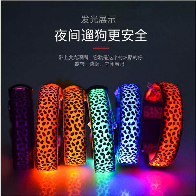 宠物项圈充电发光遛狗夜晚LED闪光狗带夜光警示防走丢狗狗猫咪用