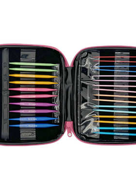 钩针套装 编织13付一套 铝氧化可拆卸换绳 环形针U型针套装