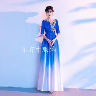 高档出新款 礼出服艺考 大合唱演服气女长裙红歌比赛演服质显瘦洋装