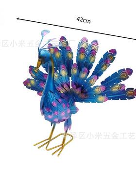 金属生动的孔雀雕像户外花园雕像家居雕像摆件草坪装饰庭院艺术