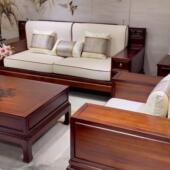 新中式 实木乌金木沙发组合现代高端别墅大小户型客厅禅意简约沙发