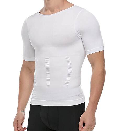 Men's Short Sleeve Shapwear,Men Sleeveless Shirt,GYM