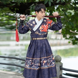 出租汉服男伴郎明唐制锦衣卫飞鱼服武侠绣春古风汉元素班服