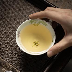 念瑶釉上彩手绘杨柳陶瓷主人杯手工陶瓷茶杯品茗杯单杯功夫茶具