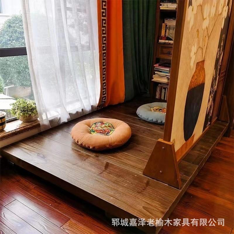 日式榻榻米床民宿酒店实木矮床原木双人床休闲卧室简易落地床厂家