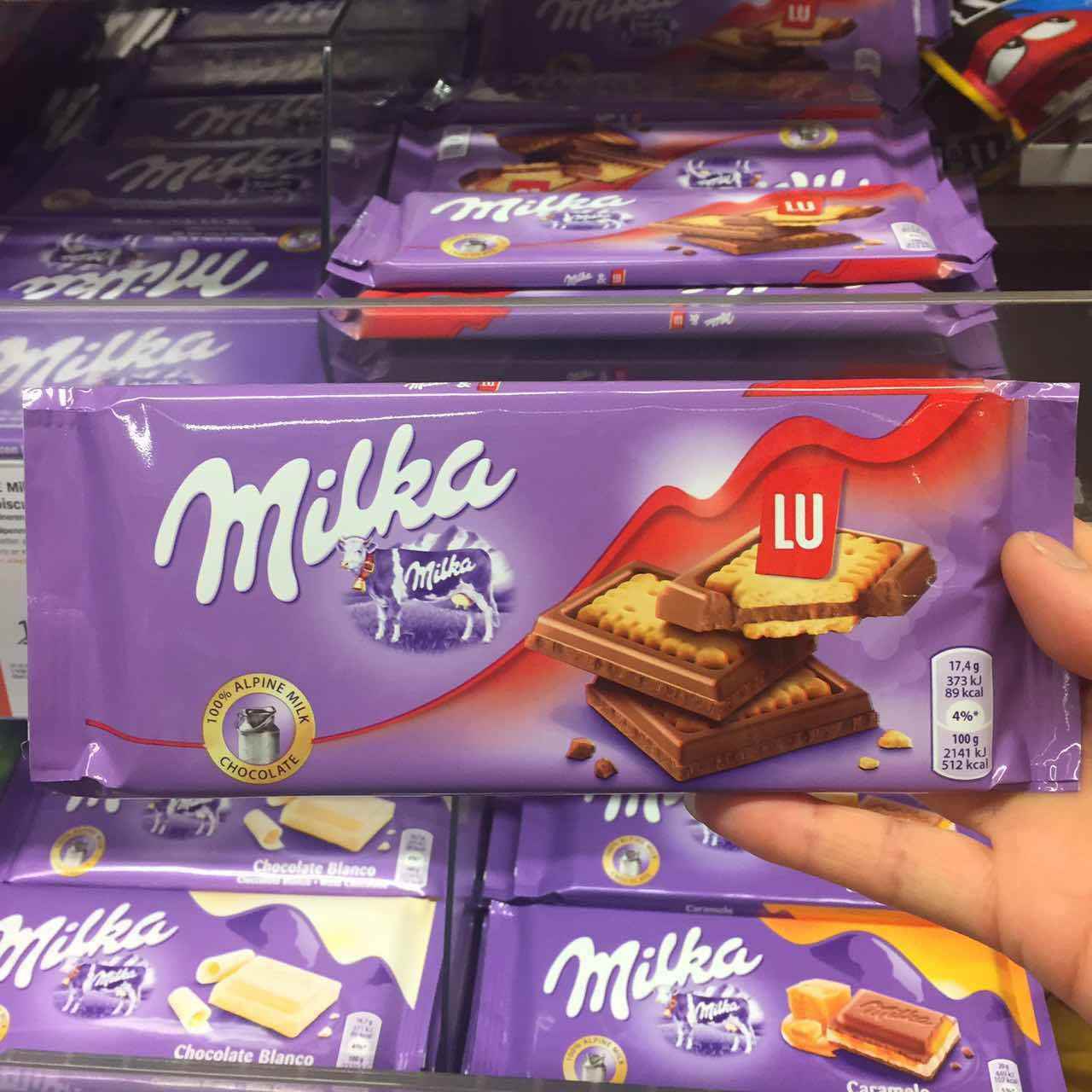 现货荷兰进口德国Milka妙卡lu饼干多种口味香浓果仁（代可可脂）