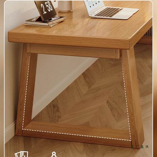 双人书桌学生家用电脑桌实木写字桌学习桌子办公桌长条桌大工作台