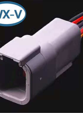 DTM04-6P 线束 汽车线束接插件2孔公母对接插头3芯工程车防水连接