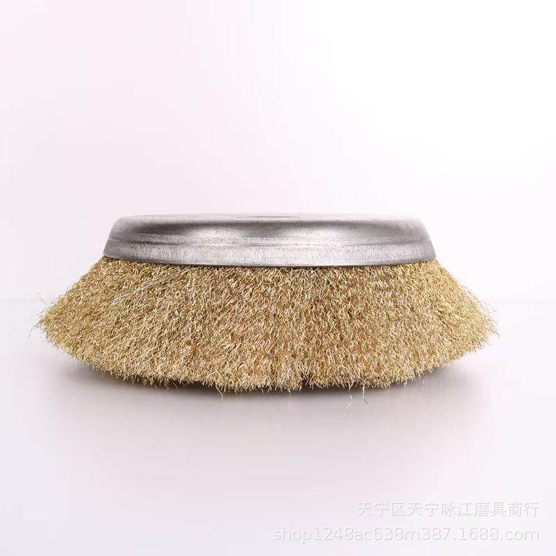 电动除2锈机件10*2碗型大钢丝刷2加厚镀铜钢XAQ丝轮碗型抛光打磨