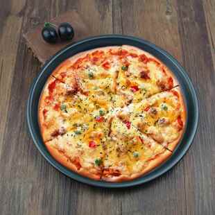 加厚不粘碳钢9/10/11/12寸家用披萨盘不沾图层披萨烤盘 pizza烤盘