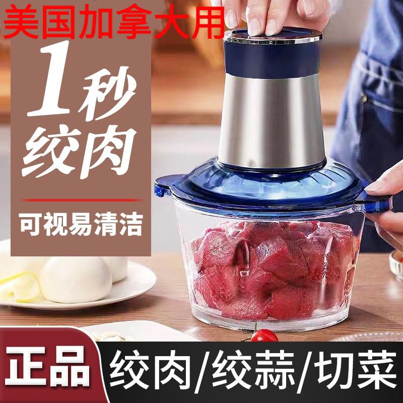 110V不锈钢家用电动绞肉机多功能搅肉机料理机绞菜机小型碎肉台湾