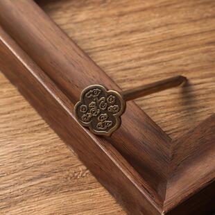 纯黄铜挂钩牌匾托 托中式彷钉子十字绣装饰字书画 画框云托 托铜