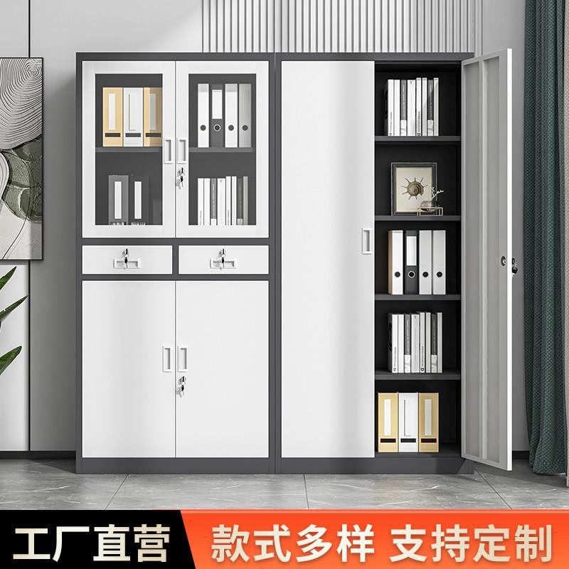 铁皮文件柜办公室资料档案置物柜财务带锁书柜家用收纳柜子收纳柜