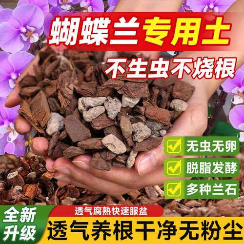 泥蝴兰土KGQ专用松树蝶皮种料盆栽水苔混合颗粒高植配炭土壤肥营