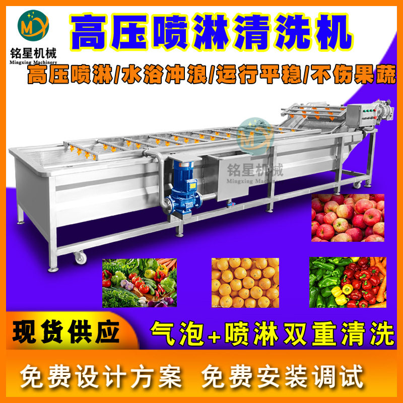 商用樱桃清洗机 罐头加工水果清洗流水线 气泡冲浪桑葚清洗机