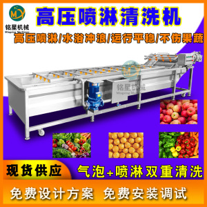 商用樱桃清洗机 罐头加工水果清洗流水线 气泡冲浪桑葚清洗机