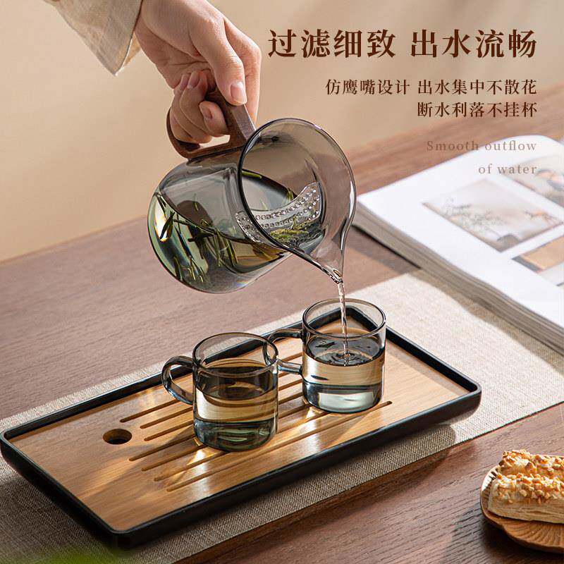 玻璃茶壶加厚过滤月牙泡茶壶耐温茶水分离沐安高绿茶分茶体器公一