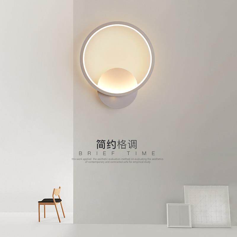卧室床头led壁灯简约现代时尚圆形个性艺术客厅走廊过道灯具2025