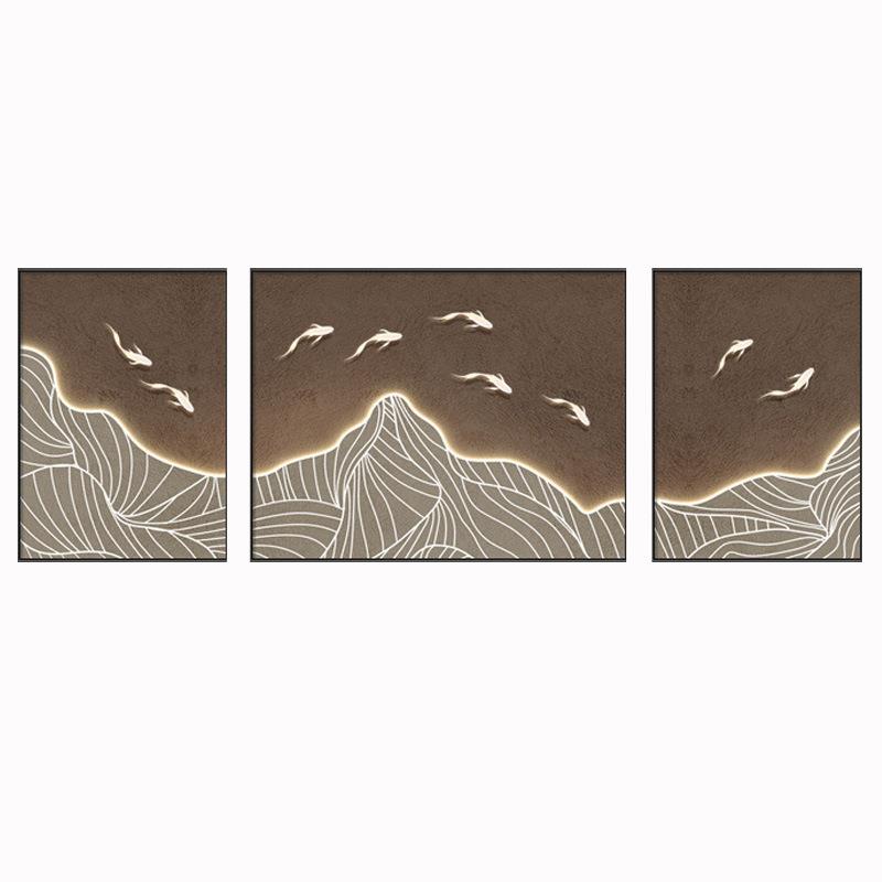 简约抽象山脉现代轻奢客厅装饰画沙发背景墙挂画办公室大气三联画