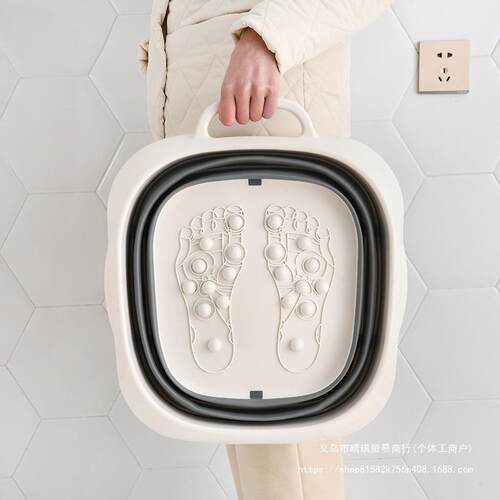 折叠泡脚桶塑料洗脚盆伸缩旅行便携式家用足浴盆按摩洗脚