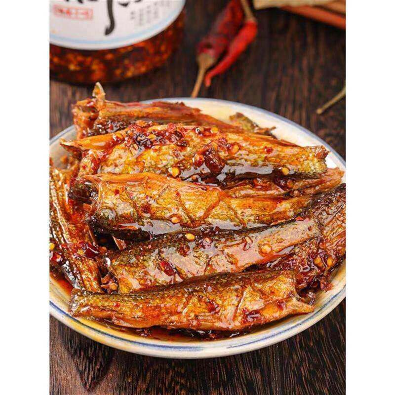 湖南特产鸭八仙香辣手撕鱼东江鱼下饭菜瓶装火培豆豉鱼即食零食