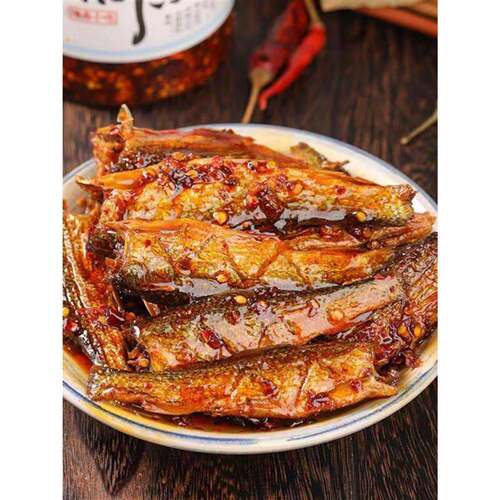 湖南特产鸭八仙香辣手撕鱼东江鱼下饭菜瓶装火培豆豉鱼即食零食