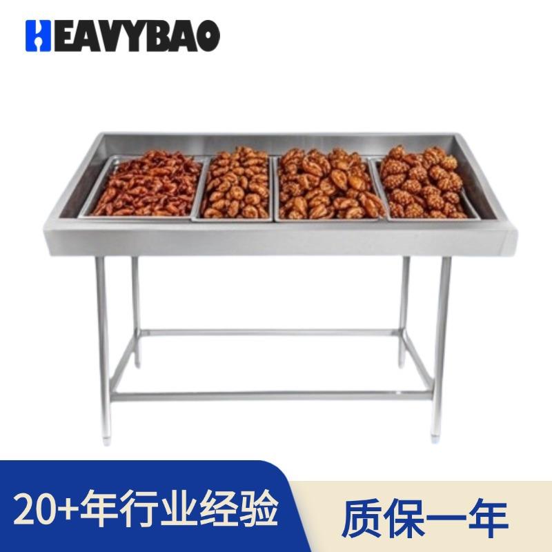 恒丽宝超市货架加厚不锈钢摆式分类304冷库超市菜架海鲜台图片