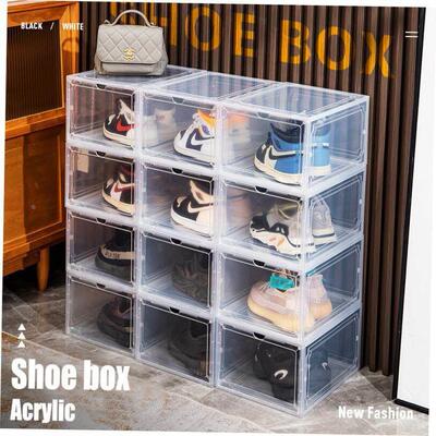 High shoes storage box Acrylic shoebox large Shoe Organizers