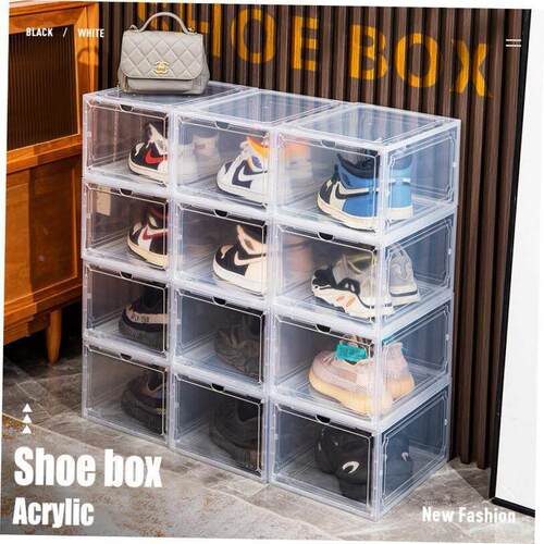 High shoes storage box Acrylic shoebox large Shoe Organizers