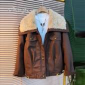 时尚 香港胖mm冬季 女装 大码 毛毛翻领拼接气质加厚保暖皮衣外套 新款