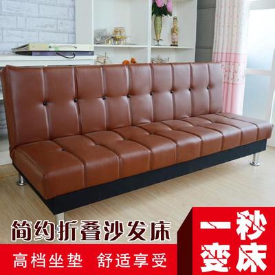 租房小沙发床小户型欧式沙发客厅简易懒人两用折叠床沙发床皮革PU