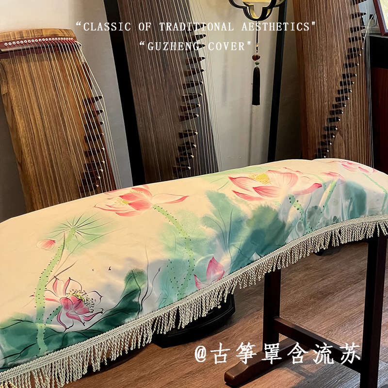 古筝罩防尘罩文艺高档印花中国风古筝罩加厚防尘S163S165cm通用款