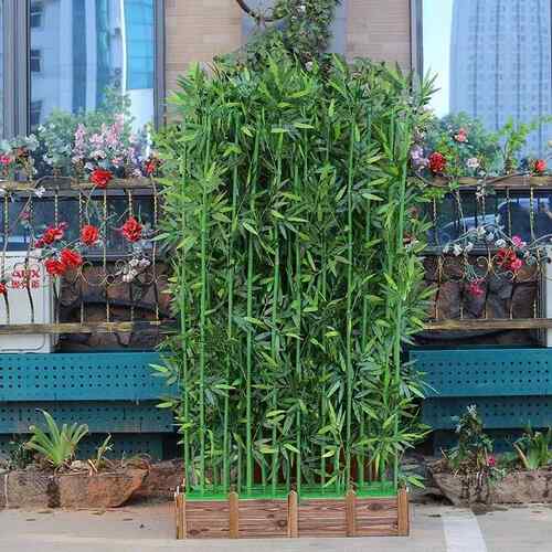 仿真竹子落地公司酒店屏风隔断客厅遮挡屏风装饰室内外假竹子竹节