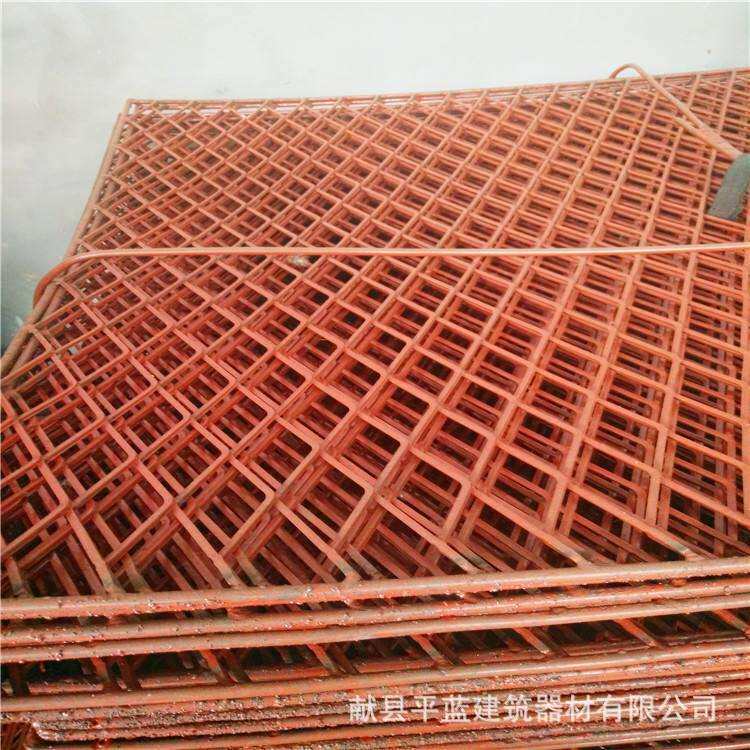 钢笆网菱形四边脚手架钢笆网片四边建筑钢笆片钢板冲孔网