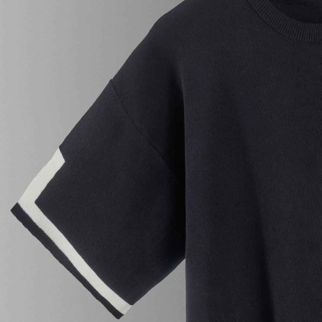 Knitted suit sweater suit short sleeve pullover wide leg