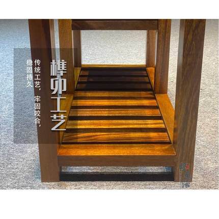 奥坎茶水柜花梨木茶水架茶台桌边柜大板实木茶水柜一体中式全实木