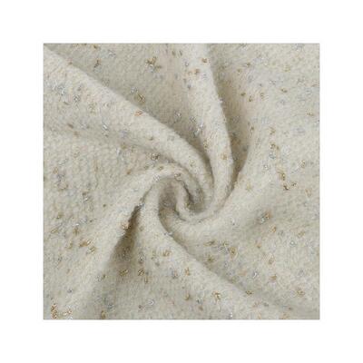 星空鱼鳞立体金银亮丝布香羊风面料马毛ASH羊海驼毛毛混小纺花呢