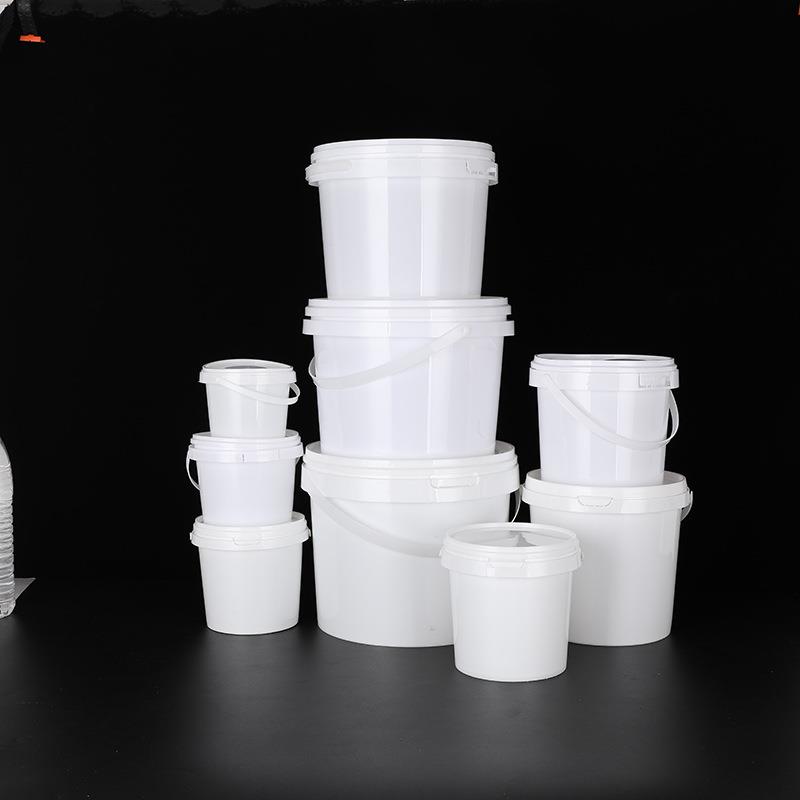 食品级圆形塑料桶手提桶旋盖压盖透明多规格便携大容量PP塑料桶