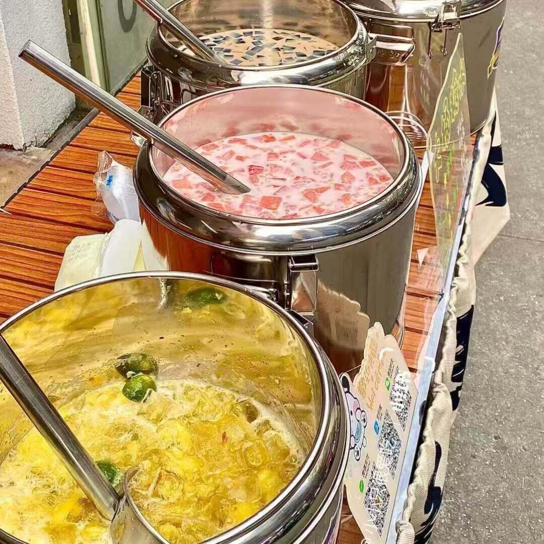 商用不锈钢冰粉保温桶摆摊专用夜市大容量水果茶奶茶桶冰块保温箱