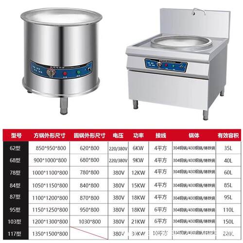 电热大锅灶商用酒店工厂食堂大型电热炒菜锅炉煮牛羊肉汤电锅灶台
