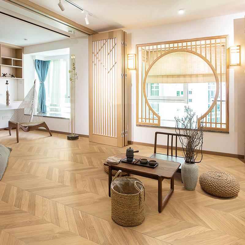 新款直销法式复古客厅鱼骨木纹砖瓷砖原木风仿木地板砖全瓷地砖60