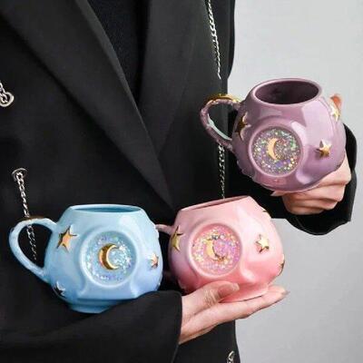 Ceramic Starry Sky Cup Sparkling Cup with High Appearance