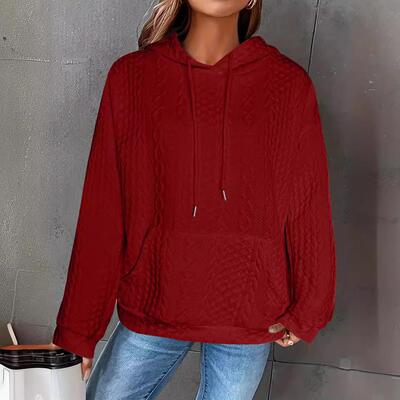 Women's hooded long sleeved pocket hoodie for women