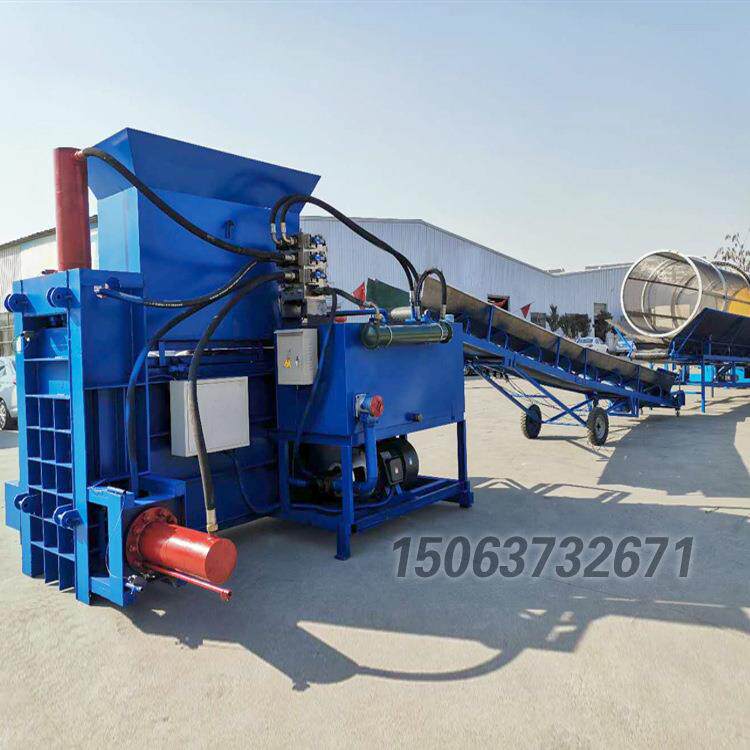 全套筛土秸秆压块机 自动上料青储压包机 方捆液压型青储打包机