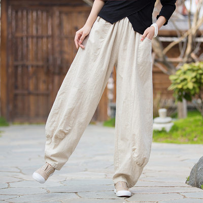 Spring and summer sand washed soft and versatile long pants,