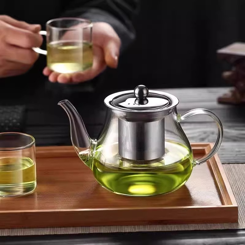 家用耐高温玻璃茶水分离加厚茶壶个人功夫茶具