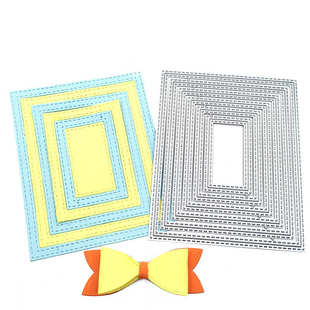 scrapbooking DIY切割刀模 碳钢刀模 压花刀模模板几何双虚线框框