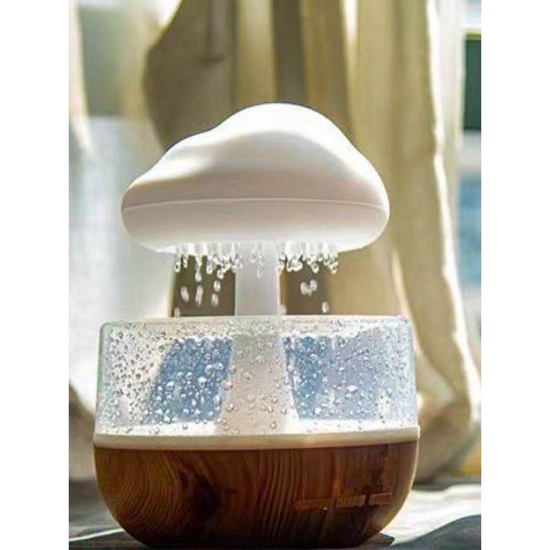 模拟雨声加湿器房间桌面助眠香薰雨色彩缤纷创意家居氛围夜灯卧室