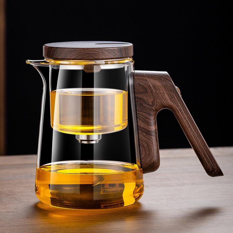 顶壶飘逸杯内胆全玻璃家用茶水办公室飘逸壶分离泡茶高档磁吸套装